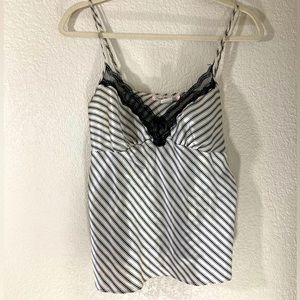 Linea Donatella Satin Striped Sleep Tank Too Size Large